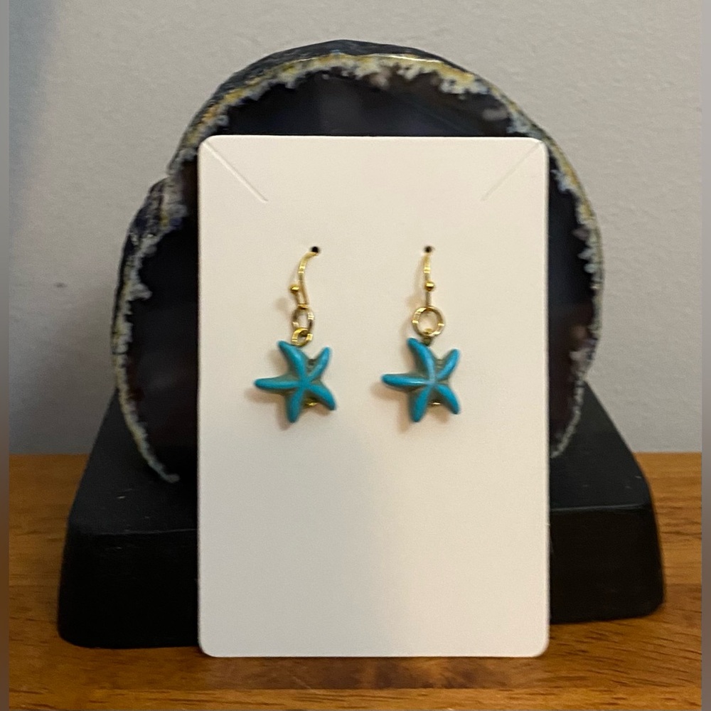 Magnesite crystal Starfish earrings NEW